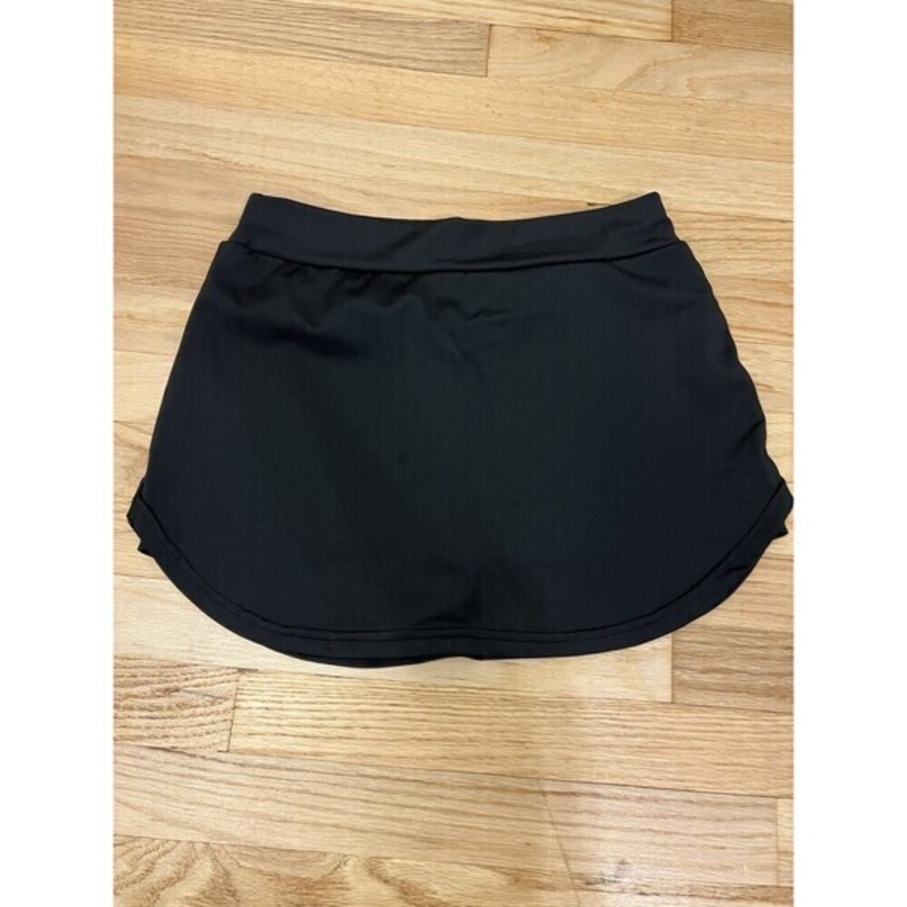 Black Athletic Skort Built-in Shorts Tennis Golf Running Skirt Curved Hem Medium